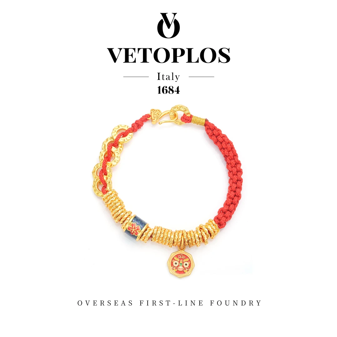 VETOPLOS★正品镀K金 百搭红绳手链 G1024