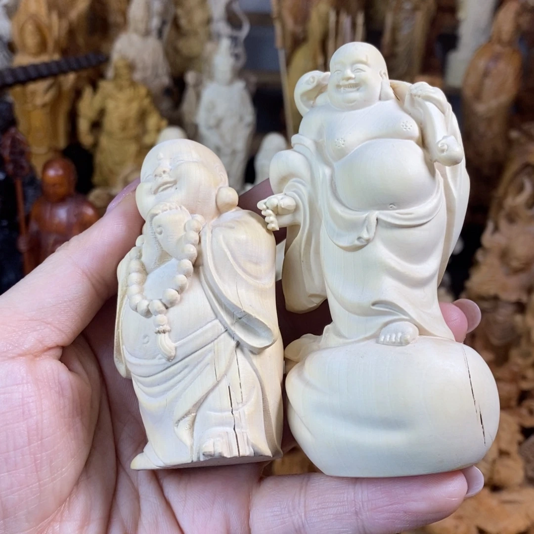 木黄杨木10站立弥勒➕8念珠弥勒