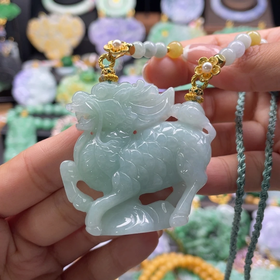 翡翠未镶嵌颈饰代编织