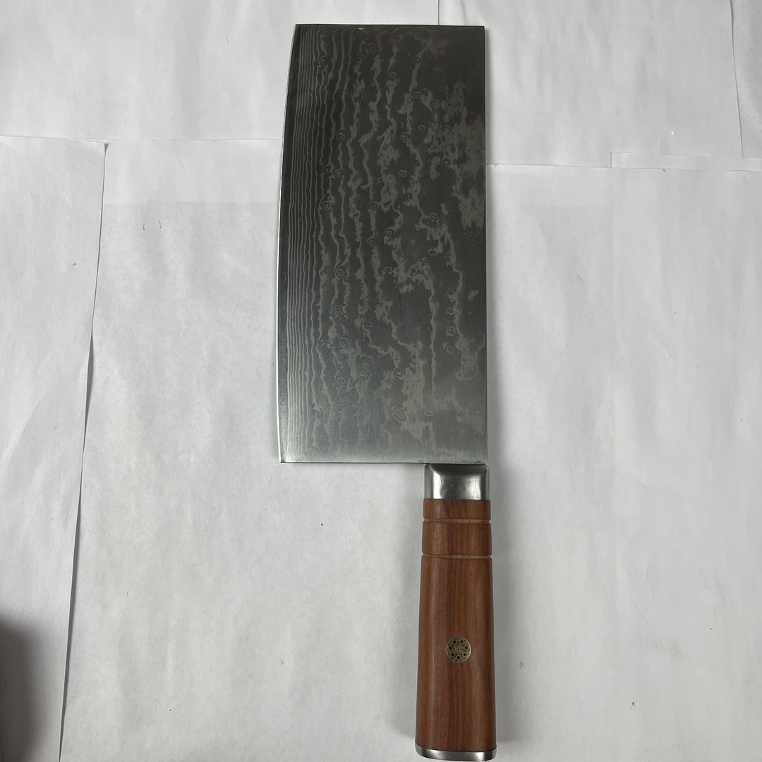 大马士革锻打纹中式切片菜刀