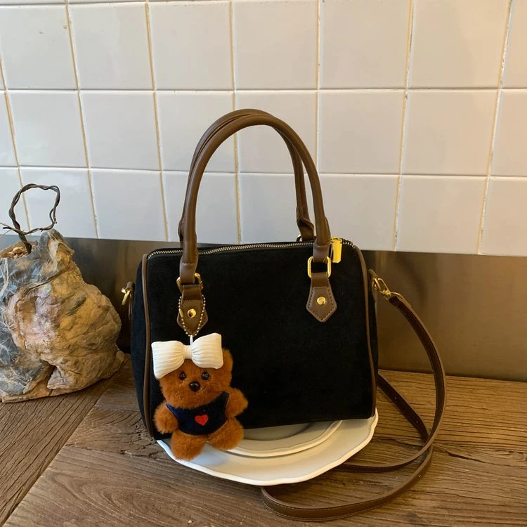 波士顿枕头包包女2025新款秋冬休闲小众单肩包豹纹上班通勤手提包