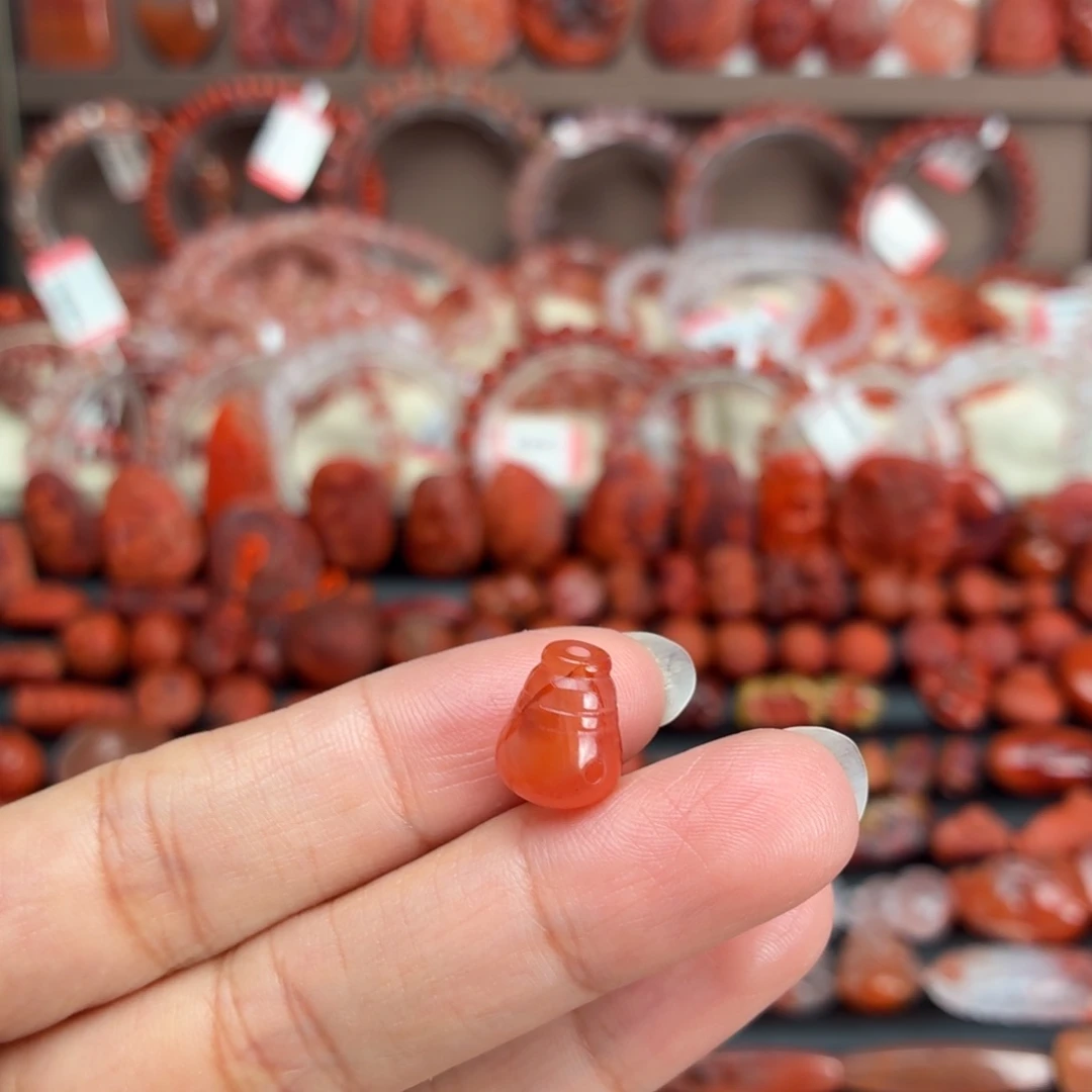 南红玛瑙未镶嵌颈饰三通9+