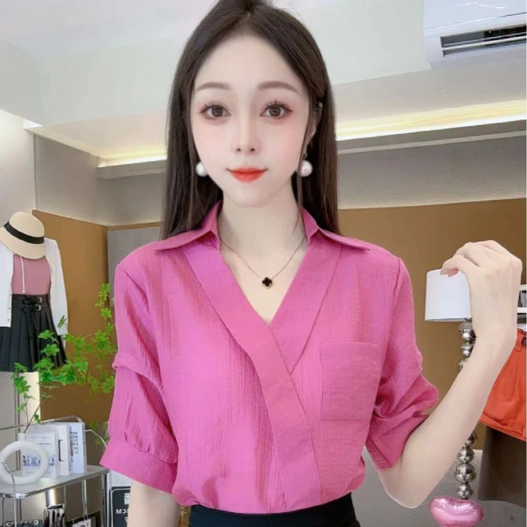 韩版设计感小众高级感衬衫女夏2025新款轻奢衬衣洋气减龄气质上衣
