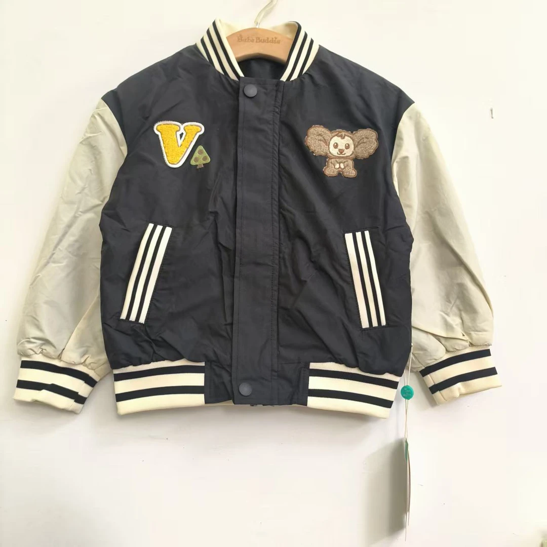 儿童梭织双层加绒棒球服外套33415001