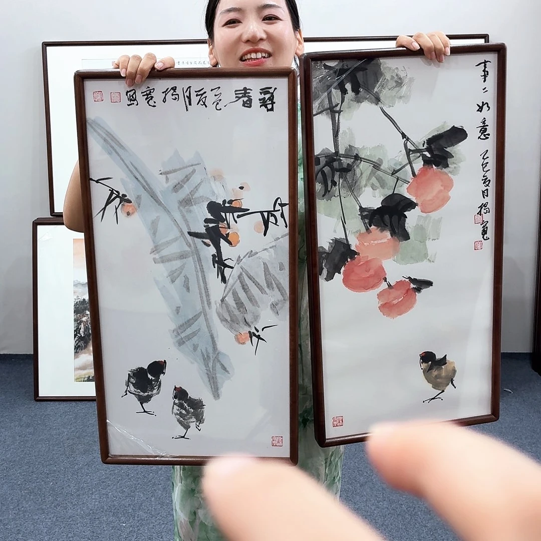 国画手绘作品69×36尺寸