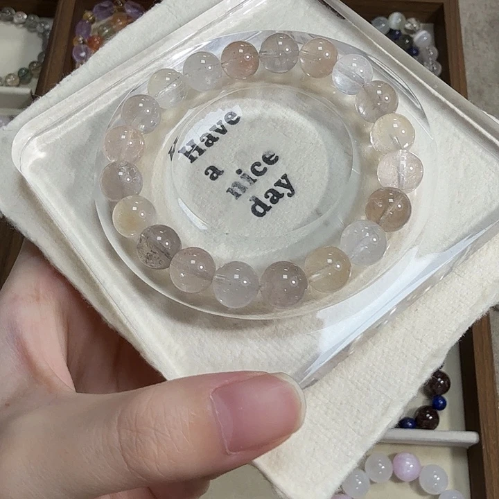 手链未镶嵌水晶灰兔毛手串
