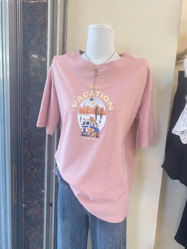 字母短袖数字耐脏卡通动漫T恤印花设计感显瘦大版ins中长款纯棉