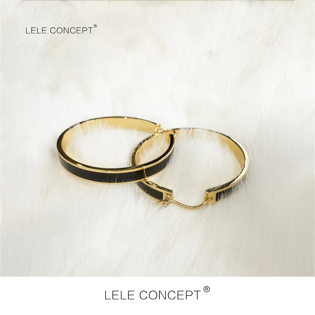LELE CONCEPT 铜合金耳饰 丨新款都市气质高级款金边耳圈SP0224