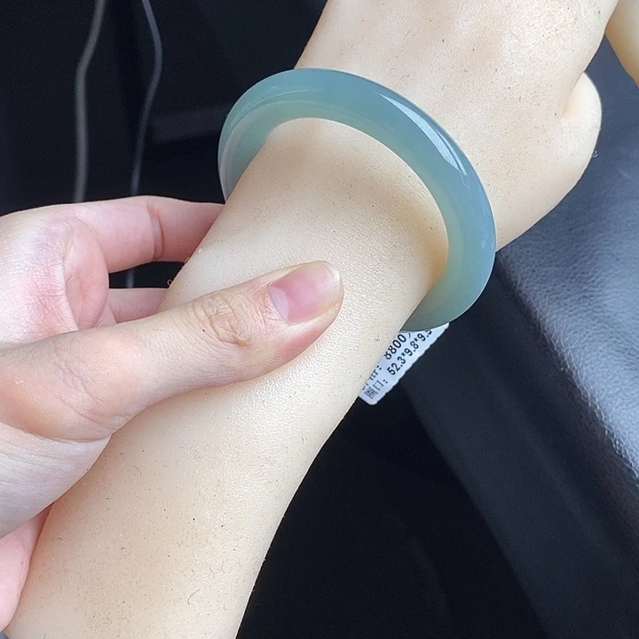 翡翠手镯未镶嵌小*刘52➕圆条