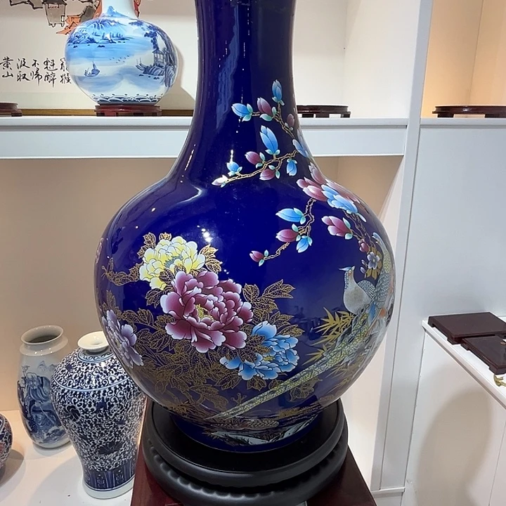 为***诗摆件景泰蓝高60景德镇