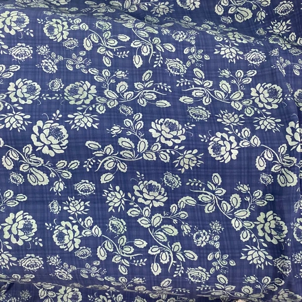 木源缎棉绸.蓝莲花.春夏连衣裙旗袍面料凉快透气