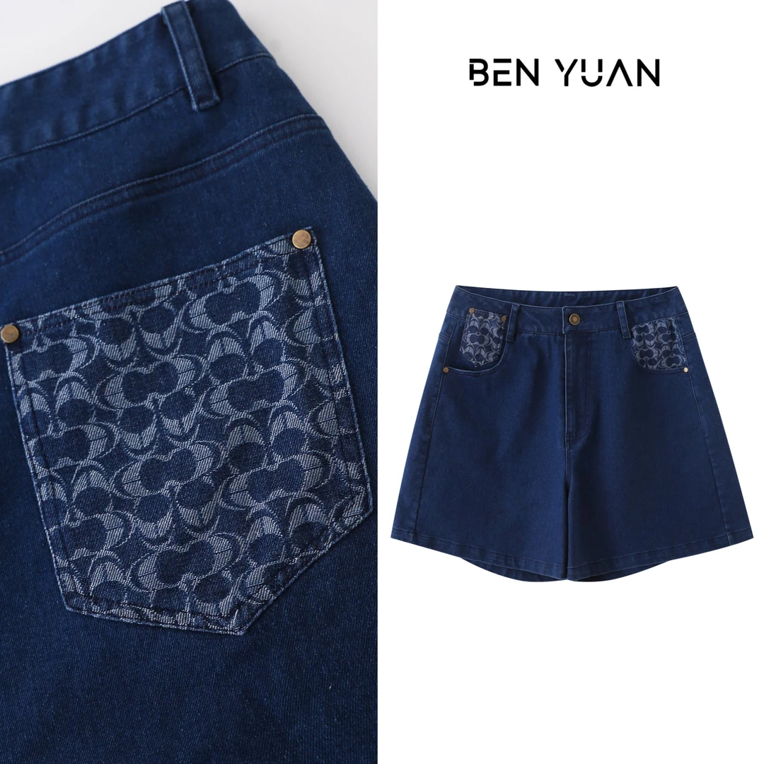 本原&BEN YUAN【牛仔短裤】休闲百搭牛仔短裤-SK034