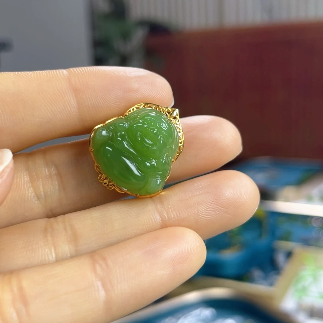 和田玉颈饰18K金镶嵌兰****8