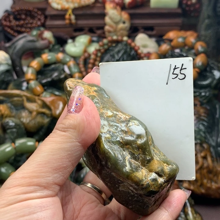 岫岩河磨玉（透闪石质玉）手把未镶嵌