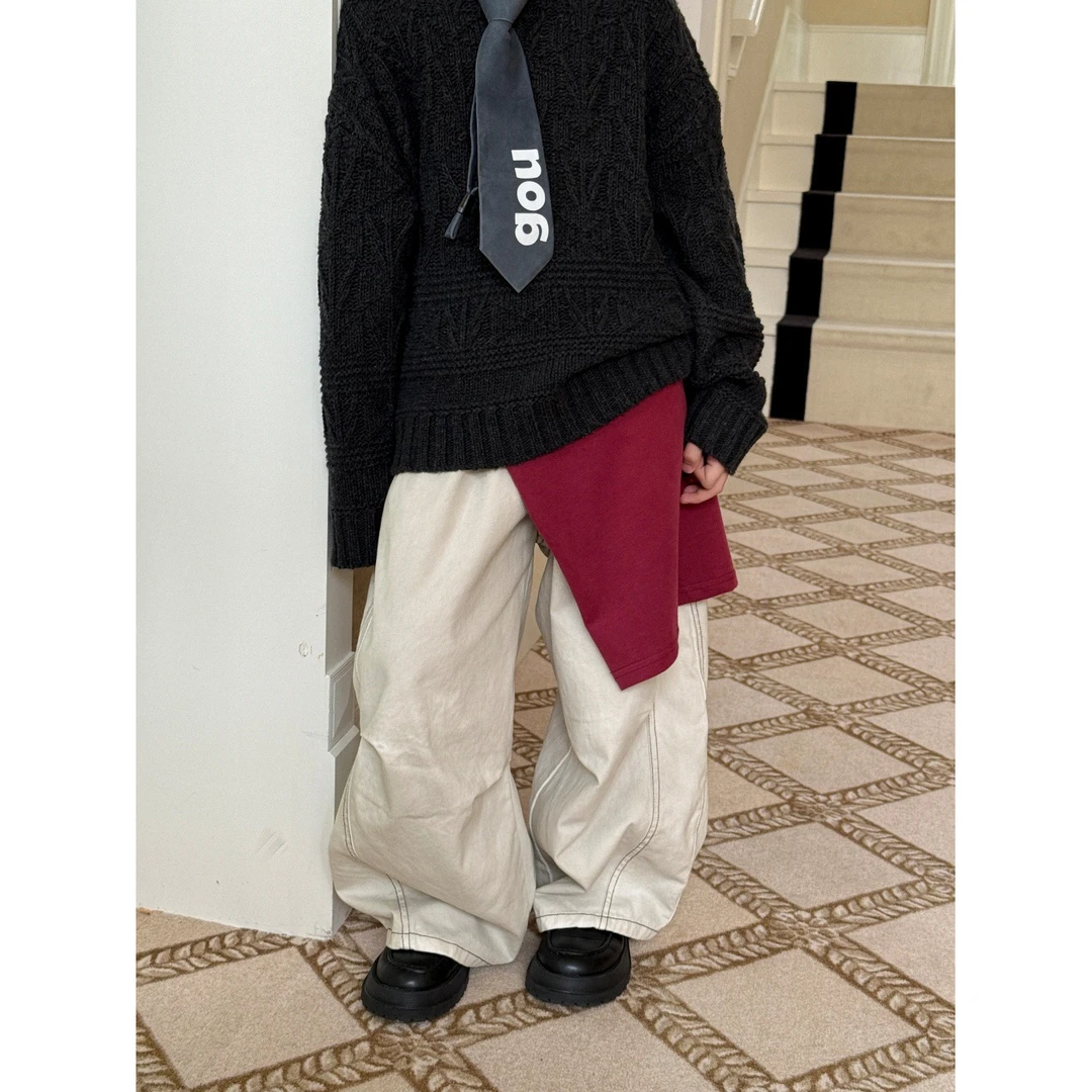 精选-71500-TBB童装男童裤子2025秋季新款韩版阔腿裤百搭儿童休闲