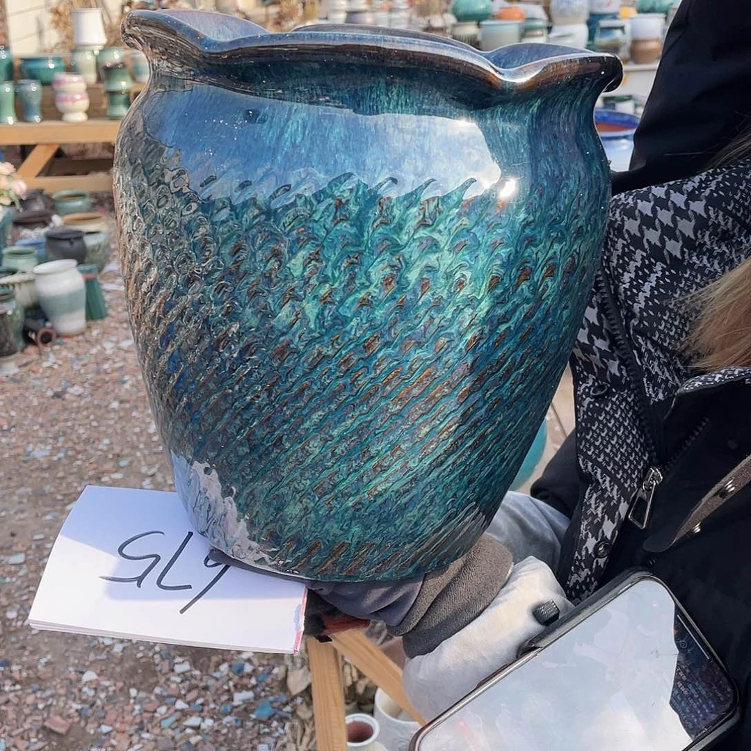 红陶王嫂花盆0207-袁大花口