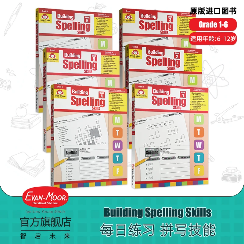 Evan-MoorBuildingSpellingSkillsGrade1TE成材系列进口原版图书