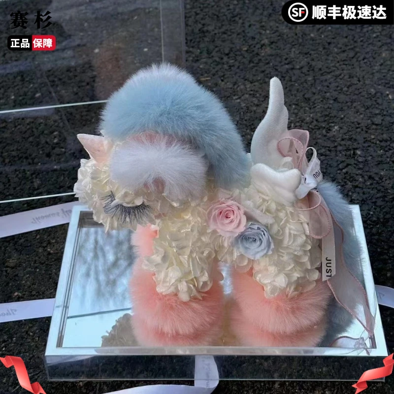 网红情人节独角兽永生花送女友闺蜜生日礼物毛茸茸可爱独角兽