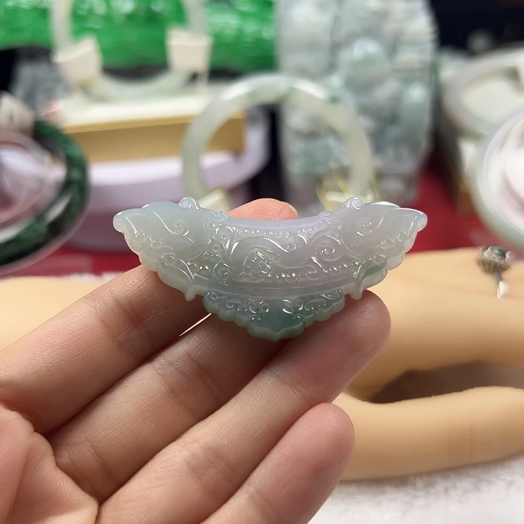 颈饰未镶嵌翡翠缅甸天然翡翠玉璜吊坠