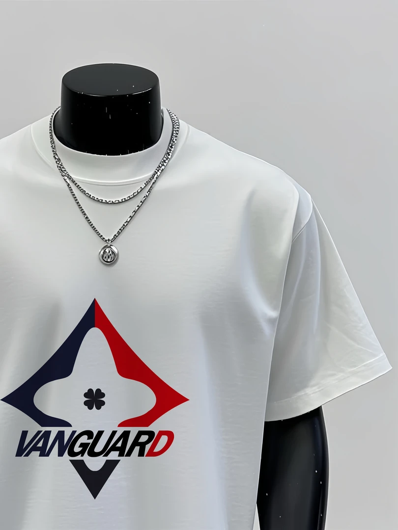 A135夏季圆领通用短袖几何印花T恤潮流男装男士时尚百搭