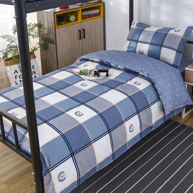 学生宿舍床全棉三件套纯棉被套单位职工单人上下铺六件套床单被褥