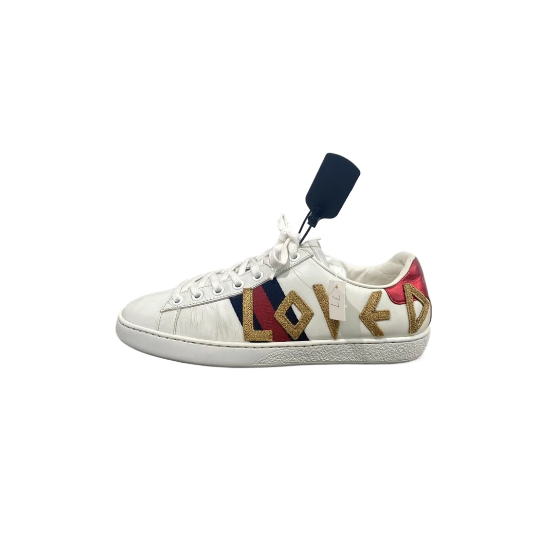 95新 GUCCI/古驰 37码  ACE LOVED板鞋  re7170
