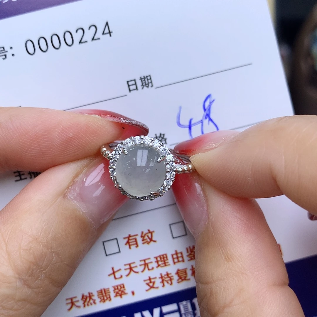 翡翠戒指银S925镶嵌224戒指