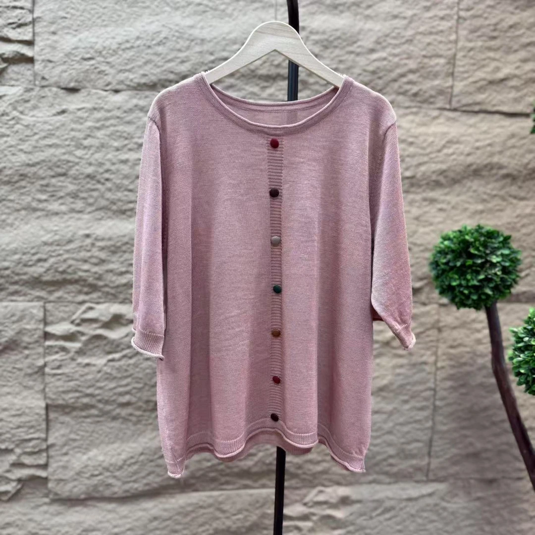 11391新款夏季简约休闲百搭显瘦短袖开衫T恤