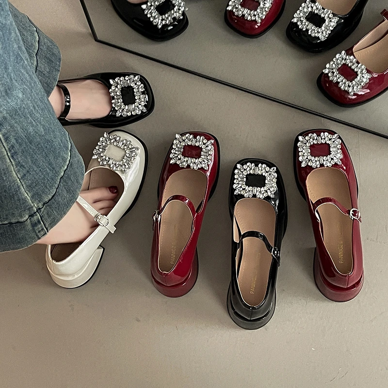 OJRZ法式浅口单鞋女夏季厚底增高百搭新款玛丽珍时尚粗跟女款鞋子