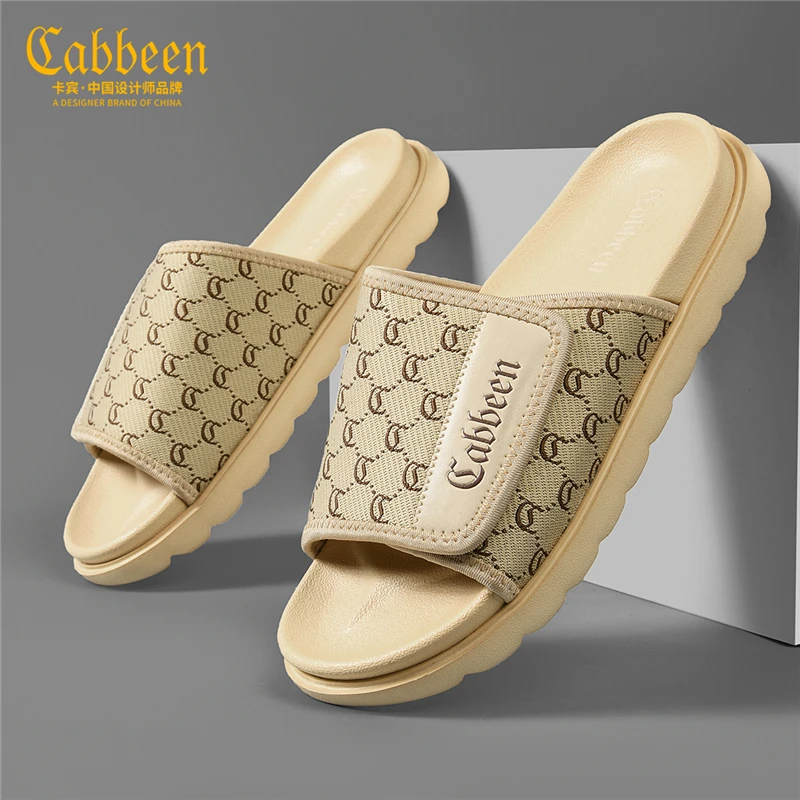卡宾一字拖透气沙滩男鞋百搭四季软底运动外穿时尚男士鞋子休闲鞋