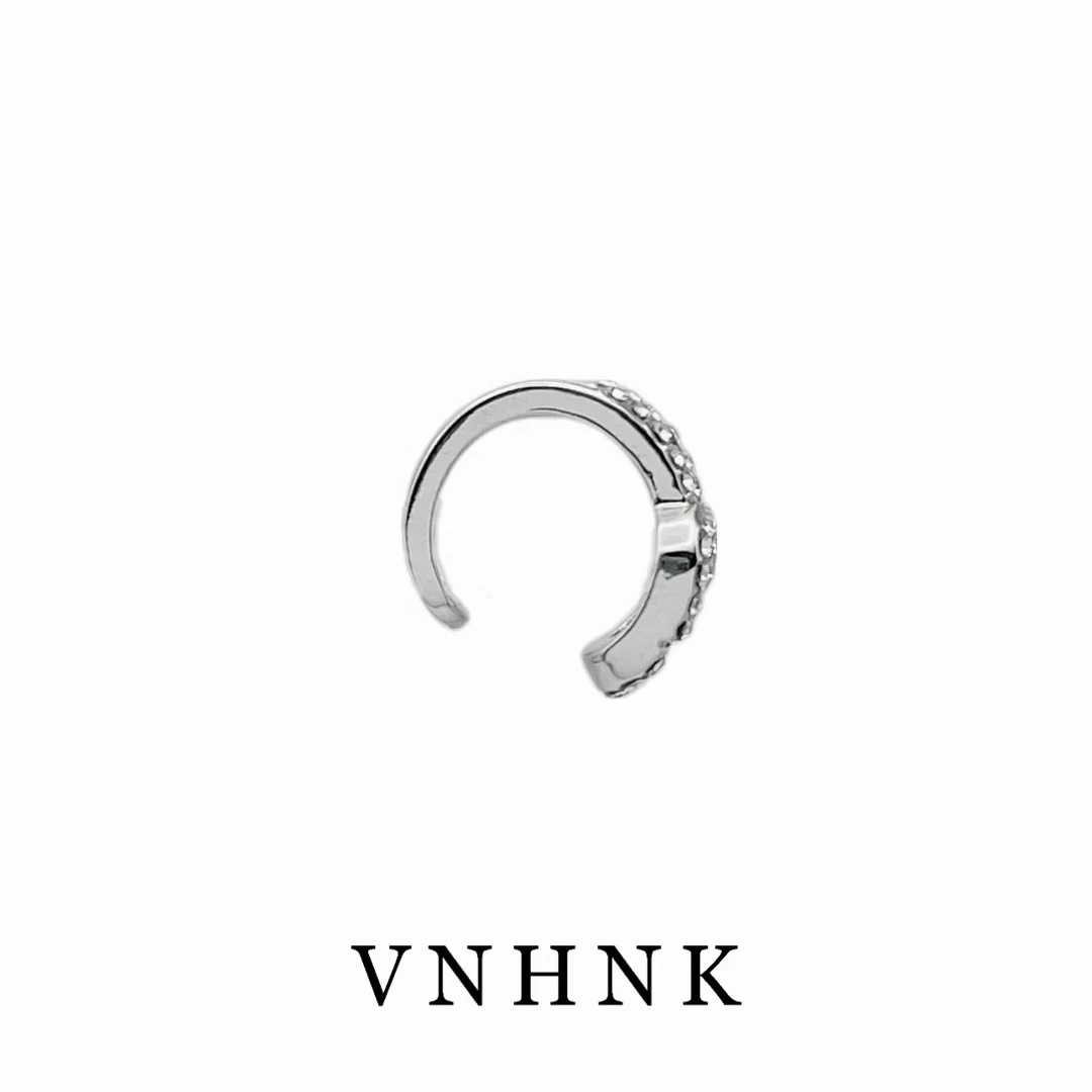 铜合金合成锆石耳饰 美可儿    B10  银色精致小众单只耳夹