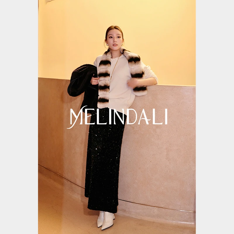 Melinda Li 【明月】新中式国风丝绒珠片高级感新年战袍半身裙