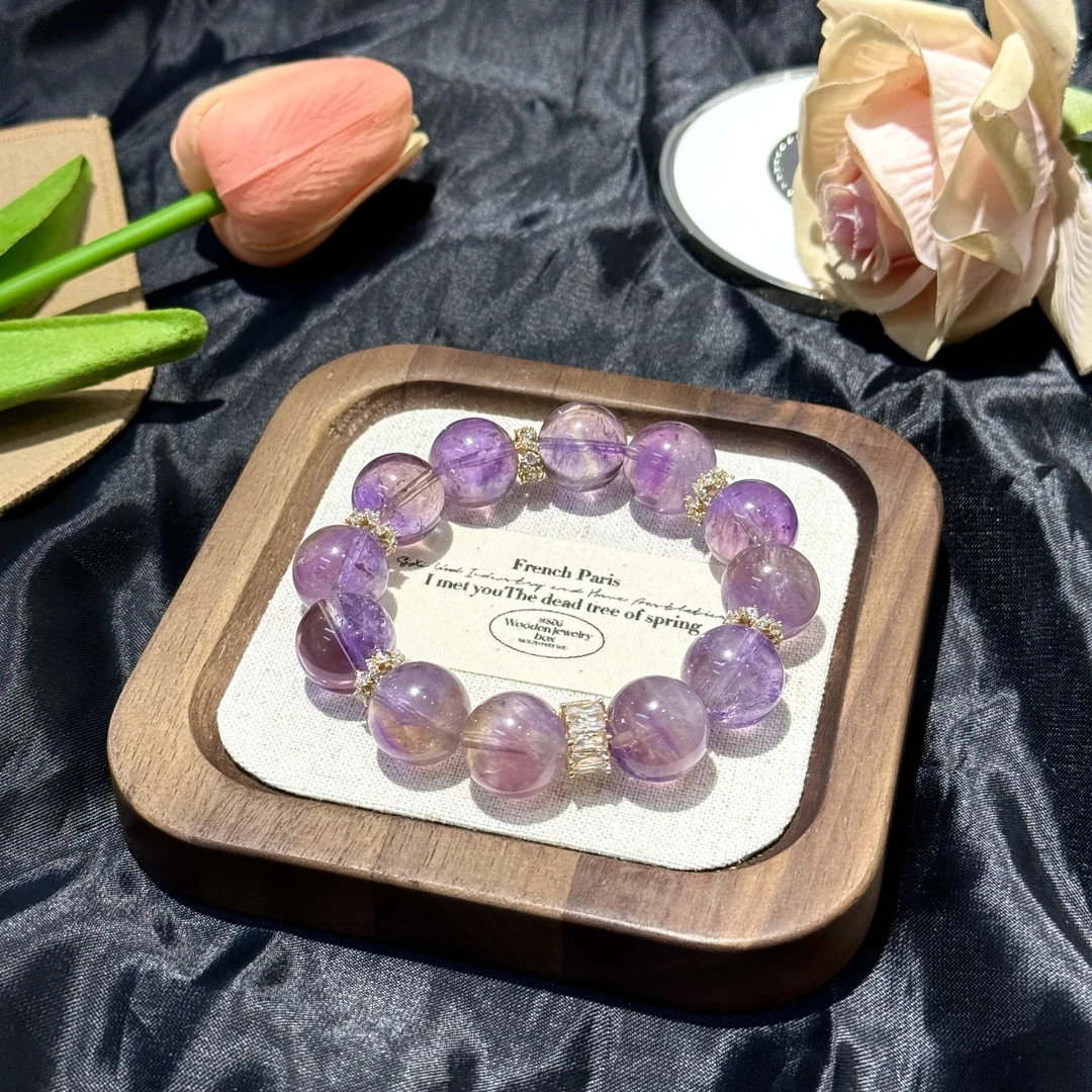 紫黄晶碎冰冰紫水晶手串手链 多样性发其一Z221