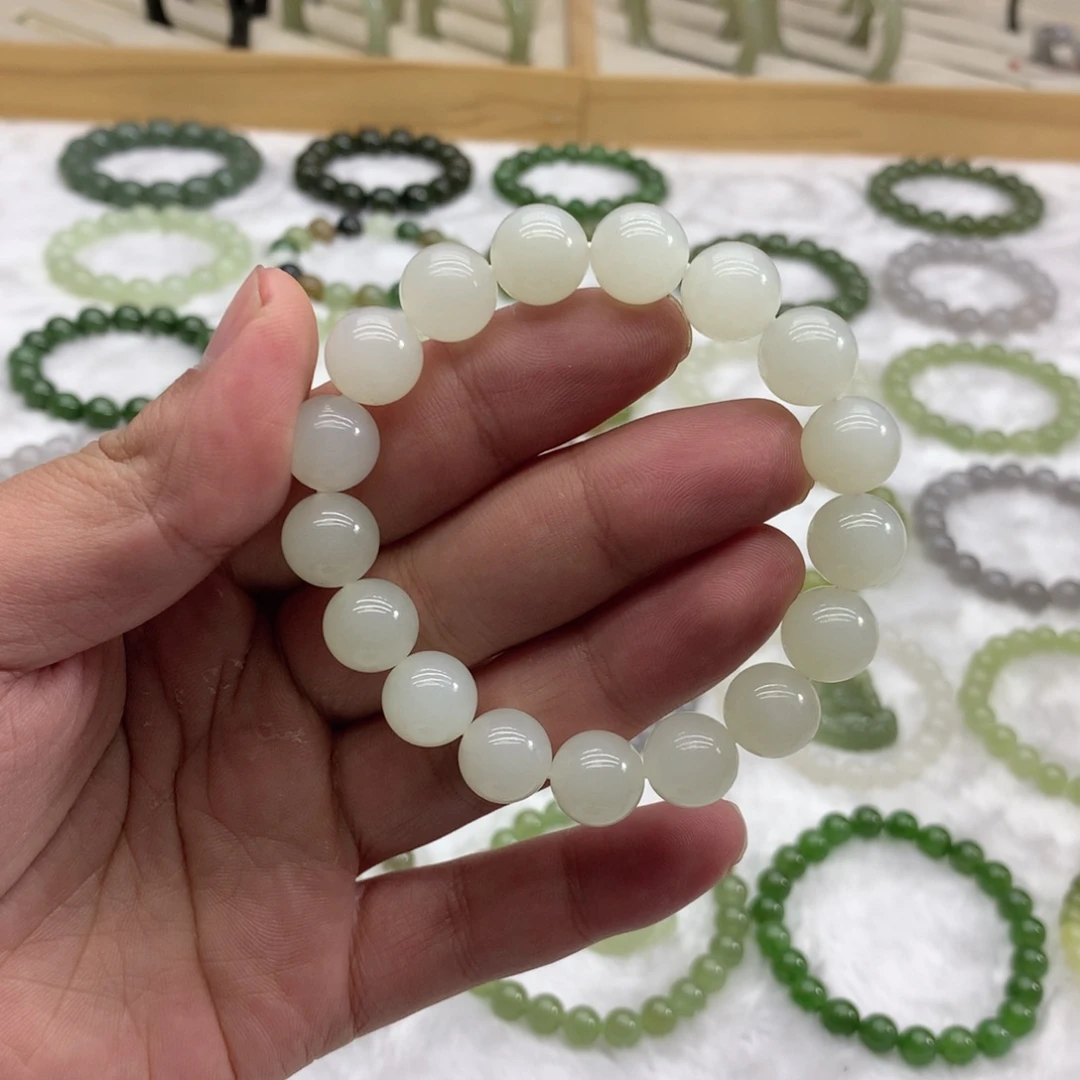 和田玉未镶嵌手串（白玉12）