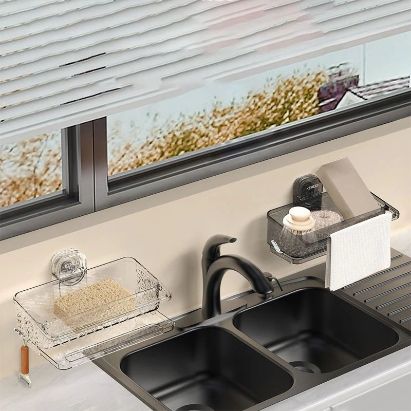 吸盘多功能水槽沥水篮家用厨房大容量置物架壁挂式收纳架