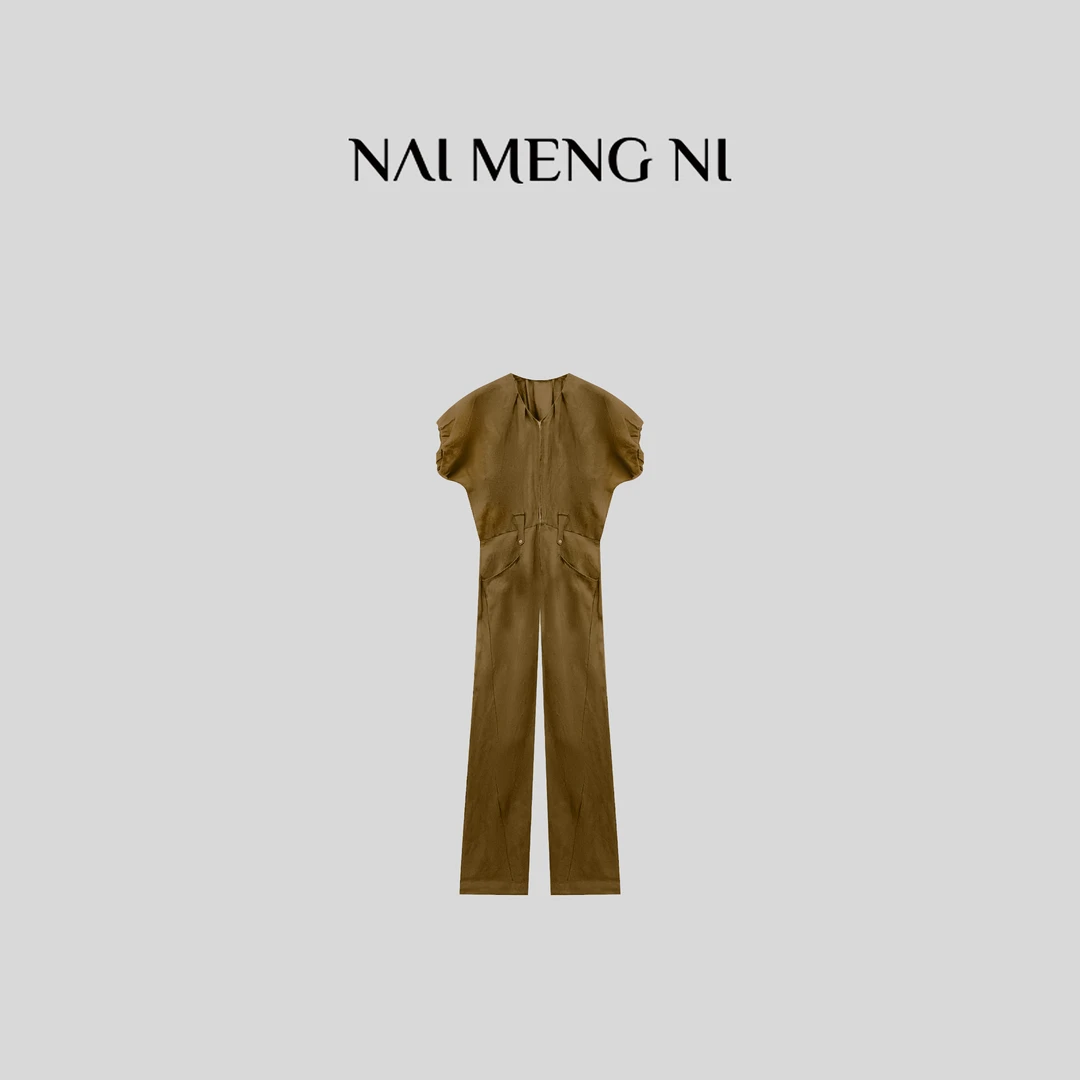 【毛毛】NMN王火火&夏季新款设计师显瘦遮肉休闲连体裤 25N01254