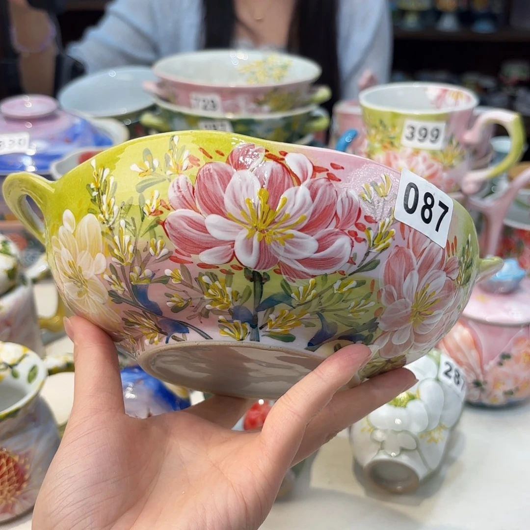 瓷片景德镇手绘高温釉下彩陶瓷茶具