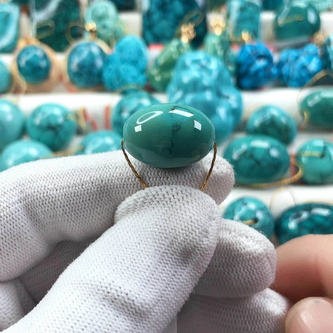 绿松石未镶嵌车挂直径13.8