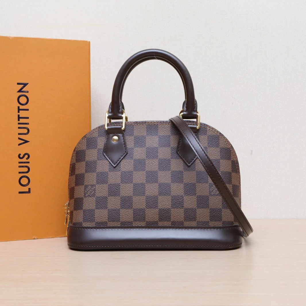 95新 LouisVuitton/路易威登 小花攀攀ALMA 贝壳包 BB 23.5棋盘格