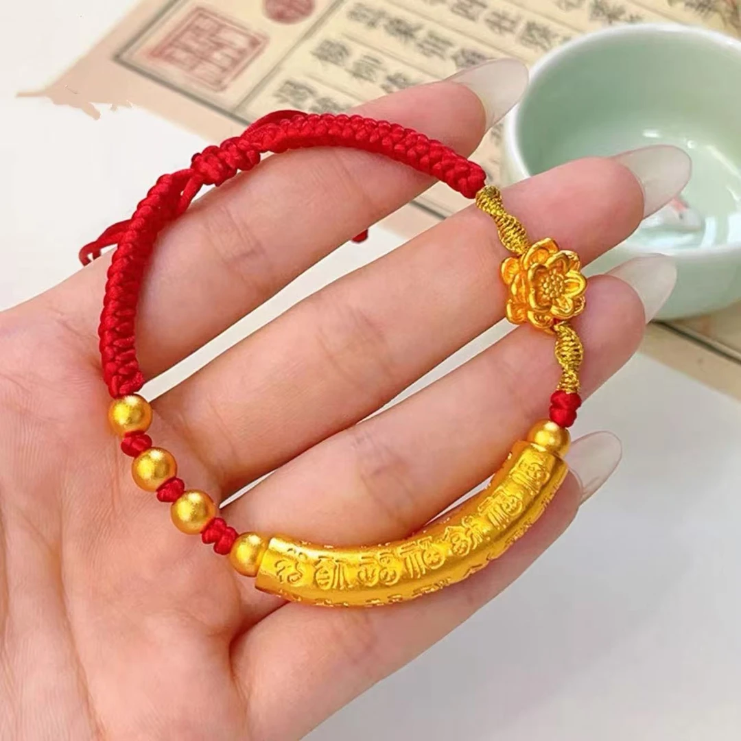 铜合金手链 铜合金手链【百福弯管】古法新中式百搭可调节手链 S017