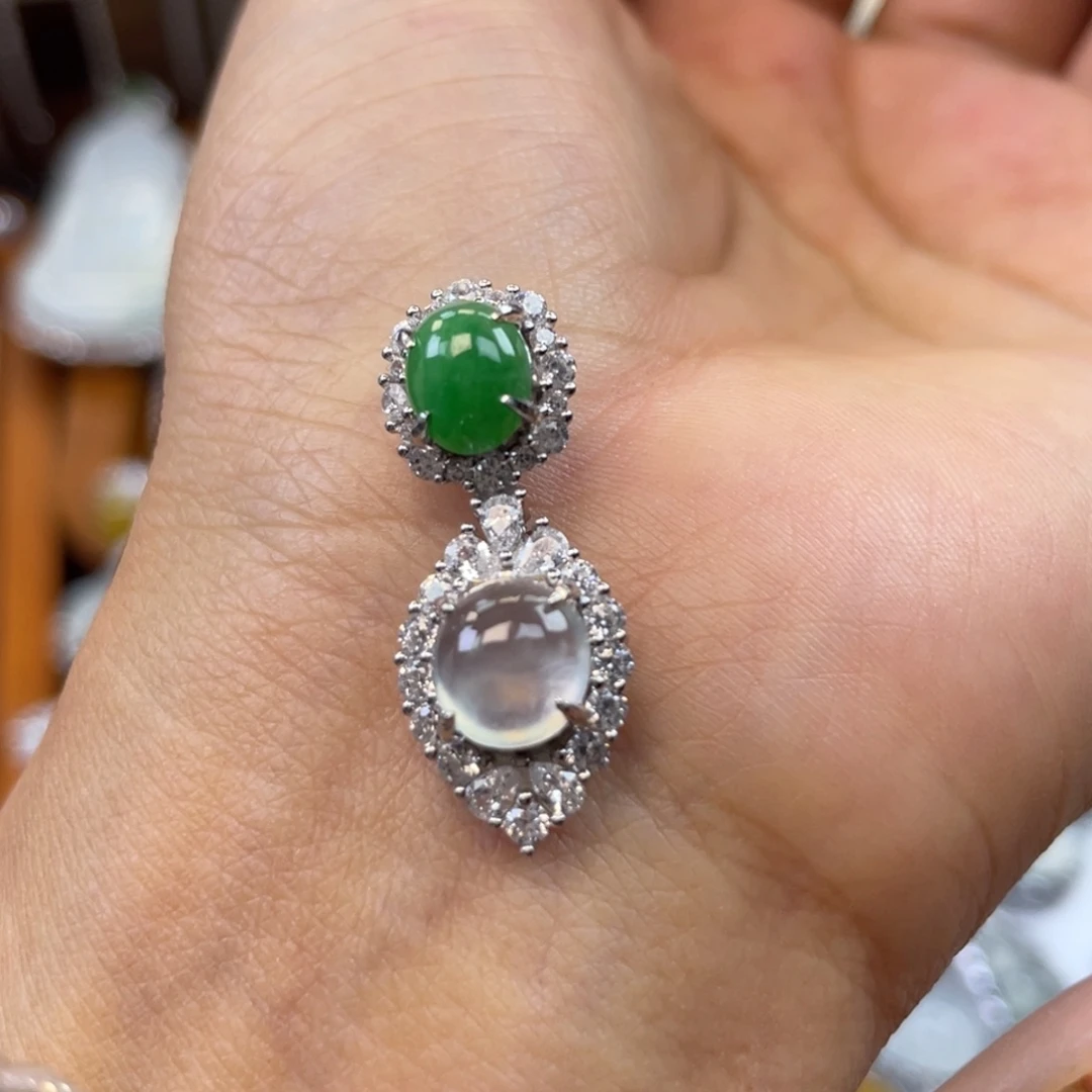 颈饰银S925镶嵌翡翠吊坠