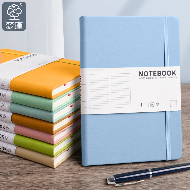 皮面本a5笔记本新款本子简约学生大号加厚会议记录商务办公