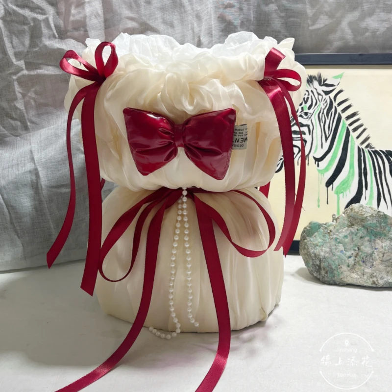 真丝布花束壳成品包装礼物鲜花包花神器小香风半成品花束包装