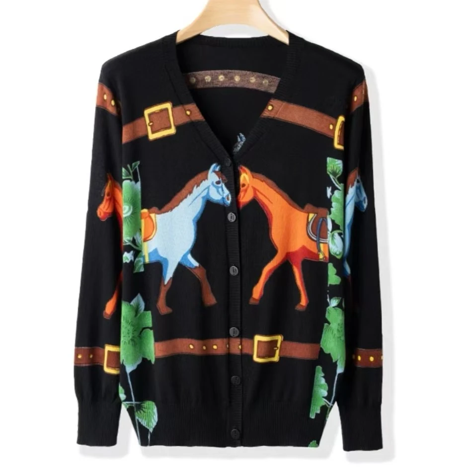 荟敏80010新款时尚百搭双马针织衫