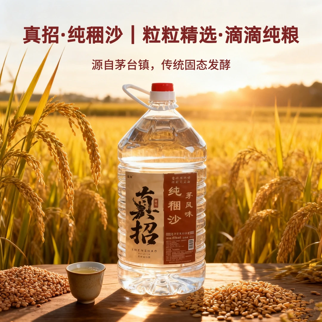 真招【酒厂直发·纯稇沙茅风味2.5L桶装酒】纯坤沙酱香型白酒53%Vol