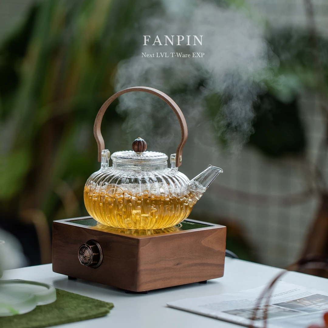 胡桃木电陶炉围炉煮茶器具耐高温室内煮茶壶家用泡茶大容量茶具