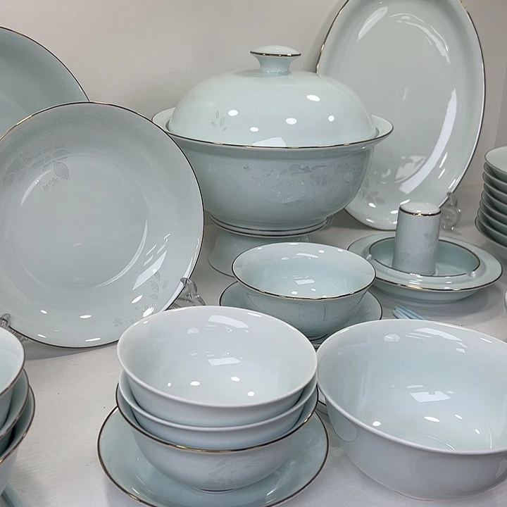 五***道陶江西景德镇陶瓷餐具玫瑰天青