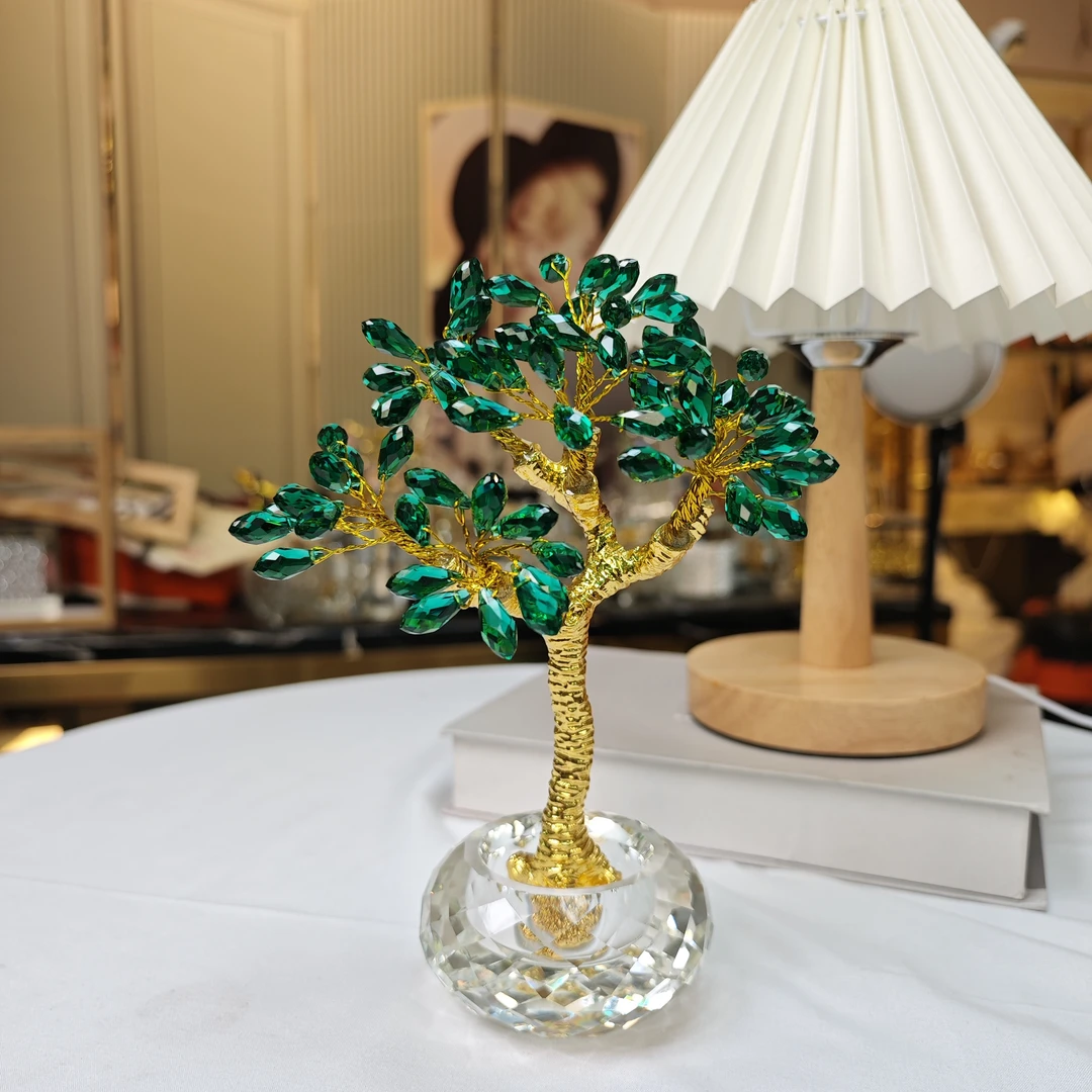 【安宁专属】K9水晶发财树桌面摆件客厅展台送礼开业礼物礼品2025新