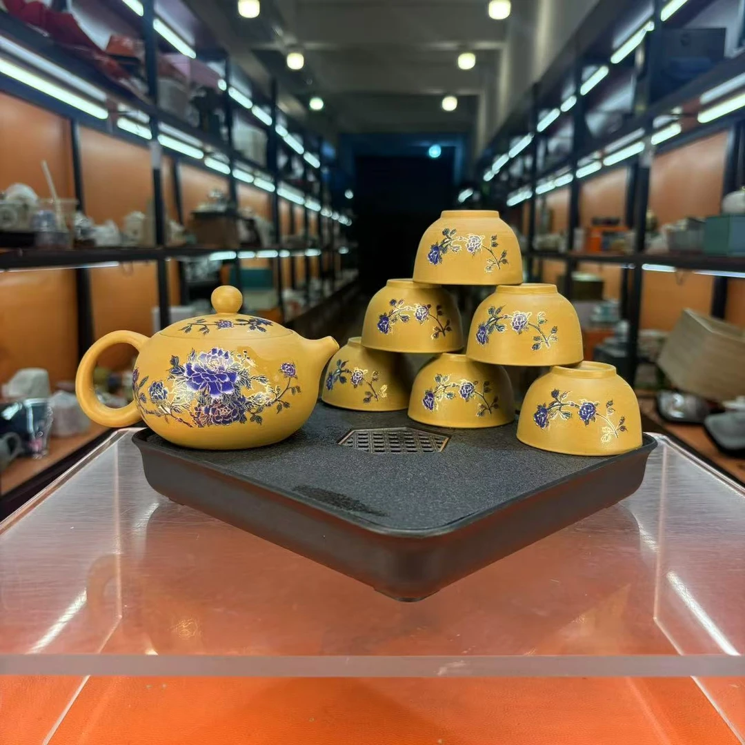 秋香茶具 段泥牡丹变色凤鸣西施壶家用泡茶功夫茶具-2736