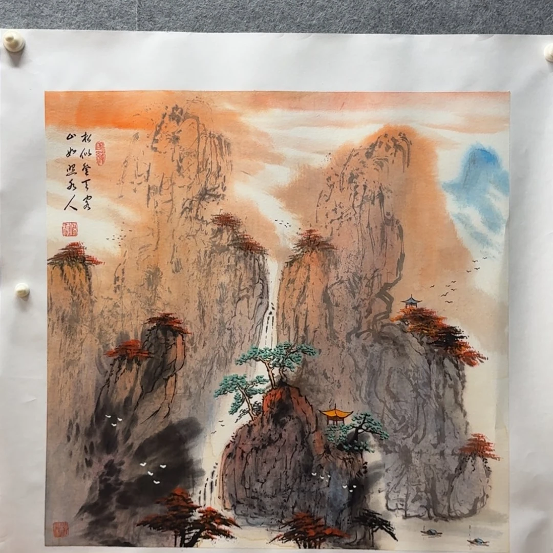 国画四尺斗方作品山水